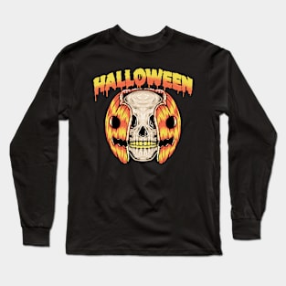 pumpkin skull Long Sleeve T-Shirt